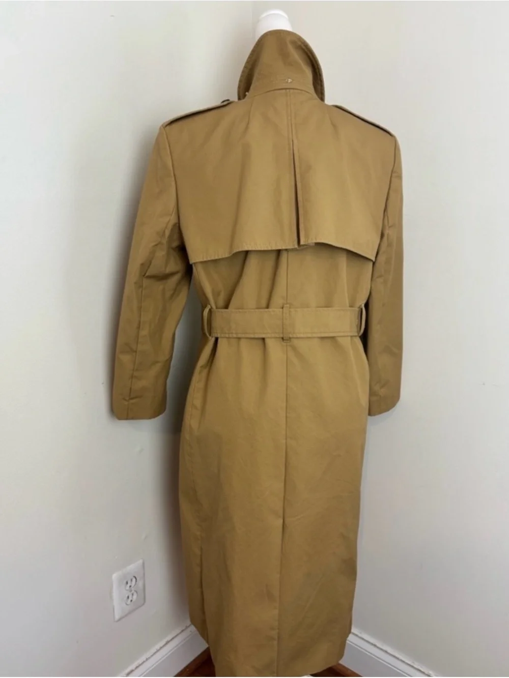 J. Crew Women's Tan Double-Breasted Hooded Trench Coat
